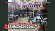 Aulas con goteras en Unidad Educativa El Salvador, piden atención al municipio