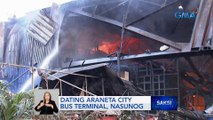 Sunog sa dating Araneta City Bus Terminal, inaapula pa rin | Saksi