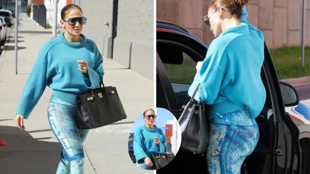 Jennifer Lopez hits the studio in LA at husband Ben Affleck during Grammy Awards.