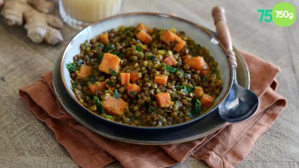 Download Video: Lentilles aux carottes, patates douces et gingembre