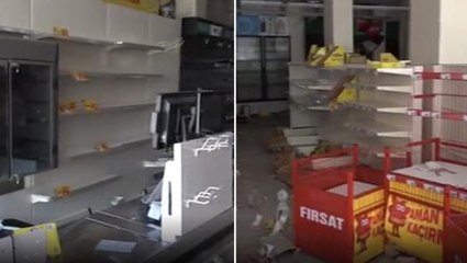 Depremden etkilenen Hatay'ın Kırıkhan ilçesinde marketler yağlamandı, ilçe sakinleri öfkeli: İçimizde böyle kötü niyetliler var