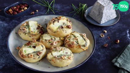 Mini pizza blanche aux noisettes et au Valençay AOP