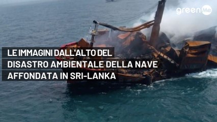 Le immagini dall'alto del disastro ambientale della nave affondata in Sri-lanka