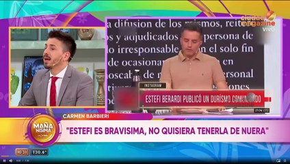 Fuerte pregunta de Carmen Barbieri a Estefi Berardi