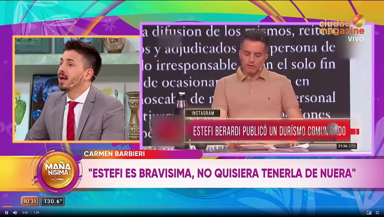 Fuerte pregunta de Carmen Barbieri a Estefi Berardi