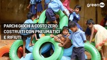 Parchi giochi a costo zero costruiti con pneumatici e rifiuti