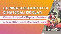 La parata di auto fatte con materiali riciclati