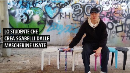 Lo studente che crea sgabelli dalle mascherine usate