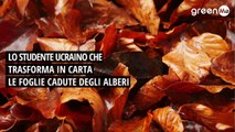 Lo studente ucraino che trasforma in carta le foglie cadute degli alberi