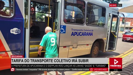 Tarifa do transporte coletivo sobe em Apucarana a partir de sexta