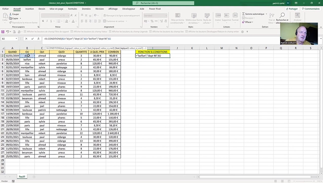 Excel fonction SI.CONDITIONS