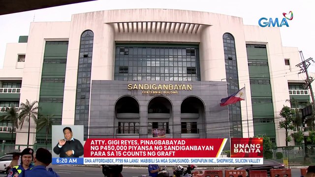 Atty. Gigi Reyes, pinagbabayad ng P450,000 piyansa ng SandiganBayan para sa 15 counts ng graft | UB