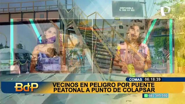Comas: cierran puente peatonal que está a punto de colapsar debido a accidentes