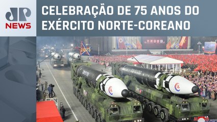 Coreia do Norte exibe número recorde de mísseis em desfile