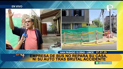 Lince: empresa de bus no repara casa ni auto de afectado tras brutal accidente