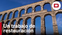 La limpieza integral a la que se somete el Acueducto de Segovia