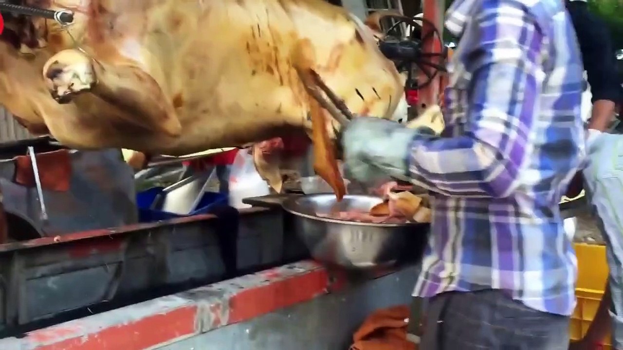 Amazing Street Food in Asia Cambodian Fast Food - FULL COW ROASTED