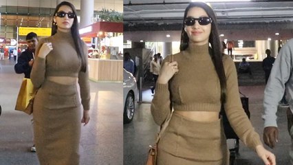 Nora Fatehi Brown Coords Set Airpot Look में लगी खूबसूरत ,Video Viral | Boldsky