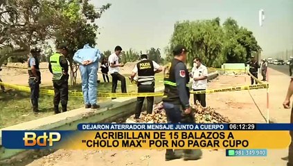 Alias “Cholo Max” fue acribillado presuntamente por no pagar cupos