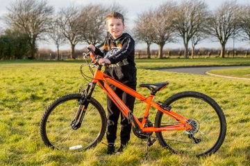 Callum Knights, 7, is taking part in a sponsored bike ride