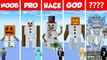 Minecraft SNOW GOLEM HOUSE BUILD CHALLENGE  NOOB vs PRO vs HACKER vs GOD  Animation