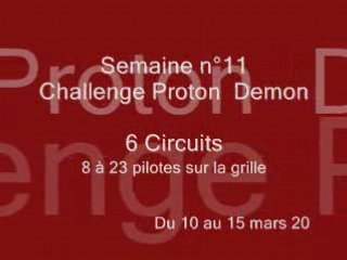 RFMO : RETRO SEMAINE N° 11  CHALLENGE Proton Demon