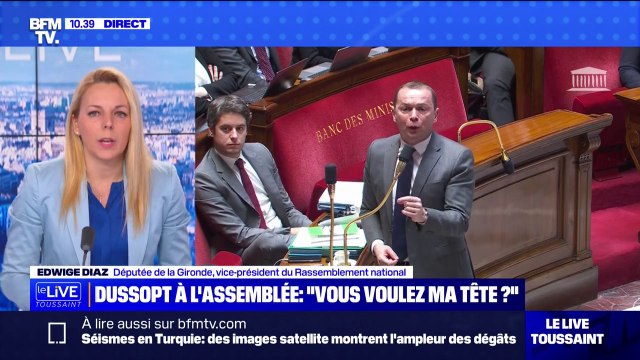 Edwige Diaz (RN) sur la polémique Dussopt: Les députés LFI ne font pas honneur à la République