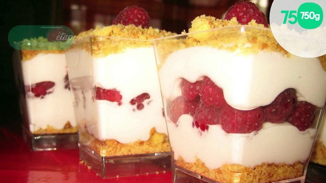 Tiramisu aux framboises et sablés bretons