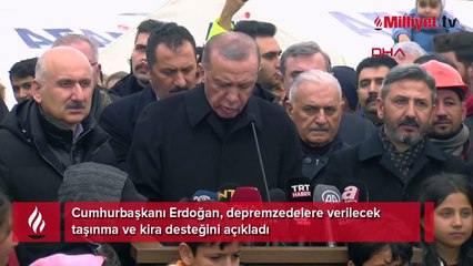 Cumhurbaşkanı Erdoğan açıkladı: Depremzedelere kira ve taşınma desteği
