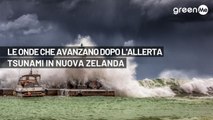 Le onde che avanzano dopo l'allerta tsunami in Nuova Zelanda