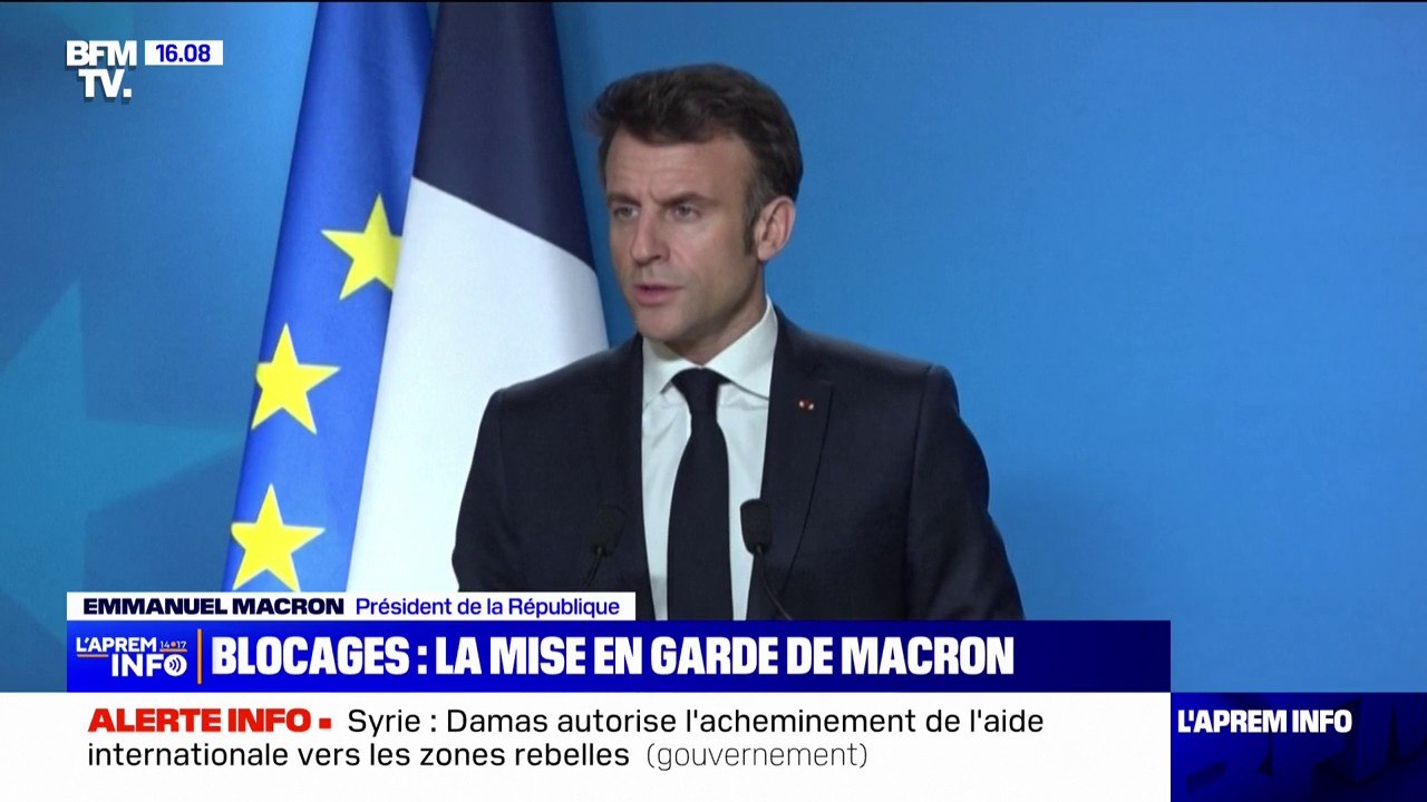 Emmanuel Macron à propos de la mobilisation contre la réforme des retraites: "Je sais pouvoir compter sur l'esprit de responsabilité de leurs organisateurs"