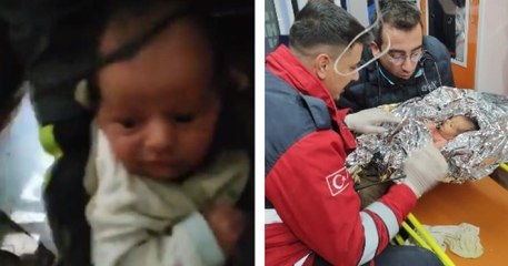 Sauvetage miraculeux d'un bébé de 10 jours et de sa mère, bloqués pendant 90 heures sous des décombres en Turquie