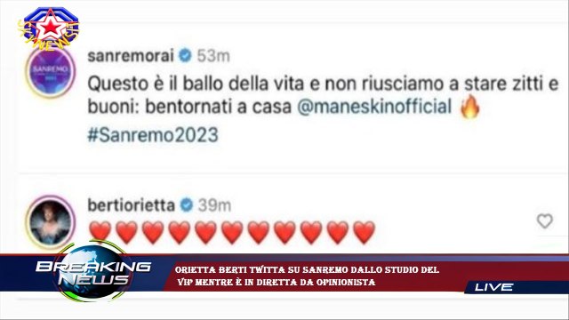 Orietta Berti twitta su Sanremo dallo studio del Vip mentre è in diretta da opinionista