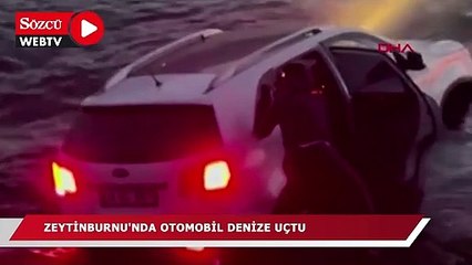 Zeytinburnu'nda otomobil denize uçtu