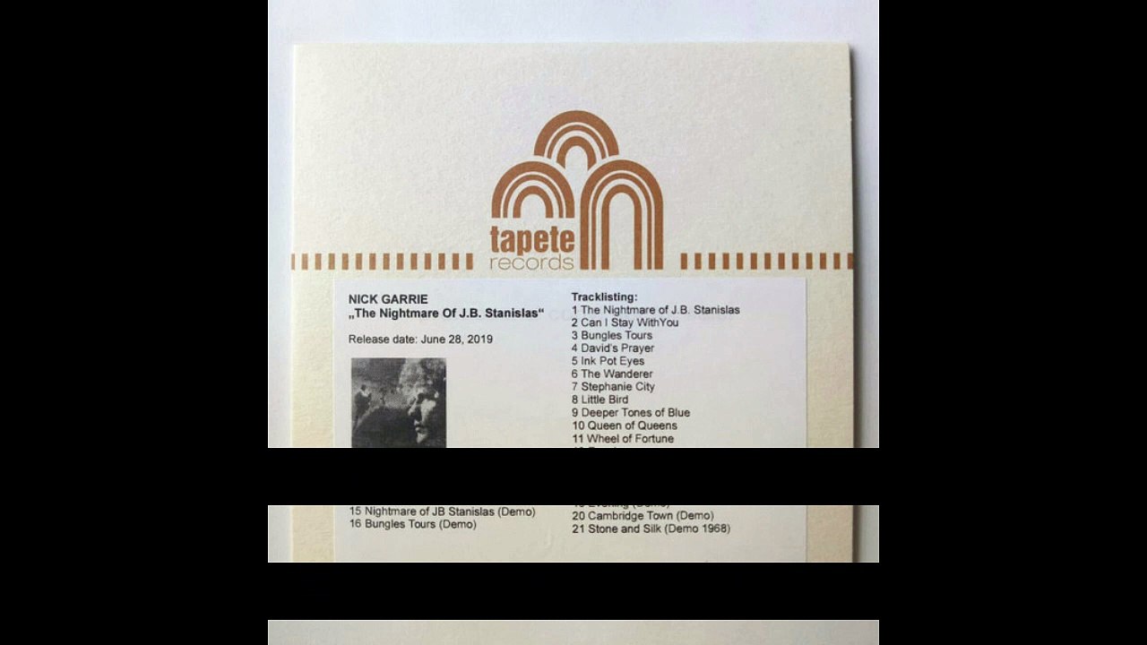 Nick Garrie – The Nightmare Of J. B. Stanislas  Pop, Folk, World,  Country, Psyche, Symphonic Rock