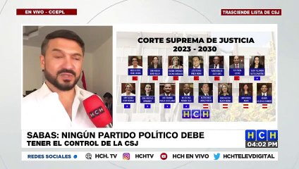 Yuri Sabas: "Ningún Partido Político debe tener el control de la CSJ"