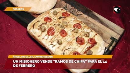 El emprendedor posadeño, Ángel Nicoller, ofrece ramos de chipa para regalar el 14 de febrero