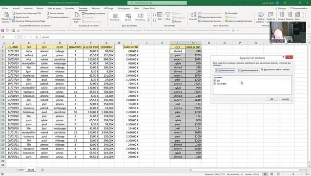 Excel insertion graphique après suppression doublons_ inserting chart after removing duplicates
