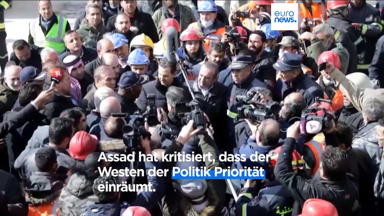 Überraschungsbesuch bei Erdbebenopfern: Assad kritisiert den Westen