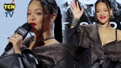 Rihanna at the Super Bowl LVII Press Conference in Arizona