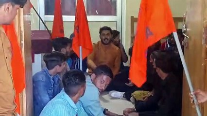 satna: अभाविप का एसडीएम कार्यालय में हल्ला बोल