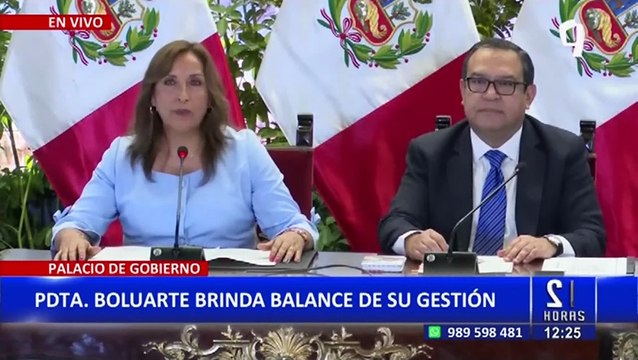 “Gobierno continúa promoviendo agenda de desarrollo y la paz”, afirma mandataria Dina Boluarte