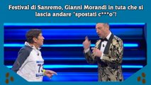 Festival di Sanremo, Gianni Morandi in tuta che si lascia andare con certe parole
