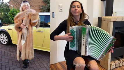 play harmonica & girls in fur coat mix