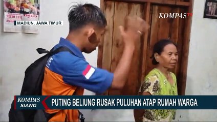 Puting Beliung Rusak Puluhan Atap Rumah, Warga Gotong Royong Bersihkan Puing