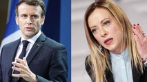 Giorgia Meloni, la stoccata Gelo con Macron Non siamo alle medie
