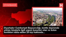 Diyarbakır Cumhuriyet Başsavcılığı, kentte depremde yıkılan binalarla ilgili yapım kusurları olan ve kolon kestikleri iddia edilen 29 kişi hakkında...