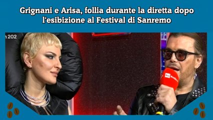 Grignani e Arisa, follia durante la diretta dopo l'esibizione al Festival di Sanremo