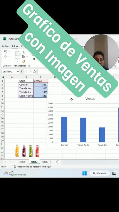 Como crear un grafico de ventas en excel con imagenes #excel #excelgrafico #exceltip #graficoventas #ventas @martinalonsodigital