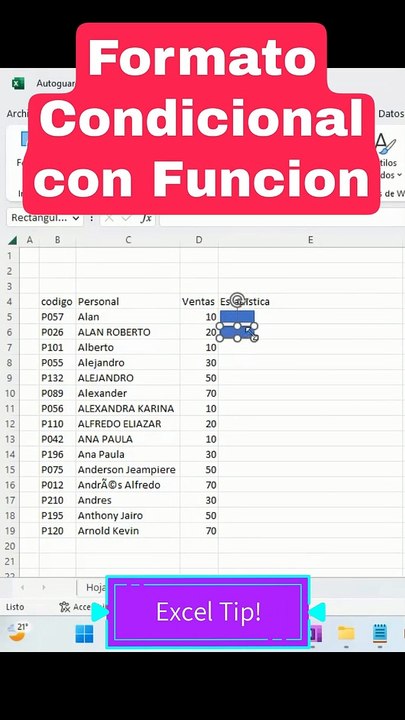 Como crear estadistica de #ventas #kpi con #formatocondicional y #funcionrepetir @martinalonsodigital